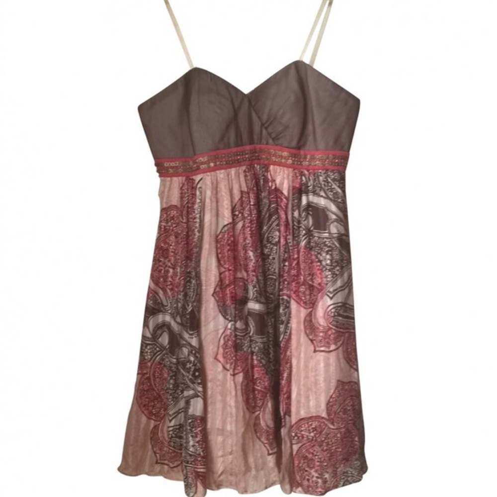 BCBGMAXAZRIA Silk strapless cocktail dress